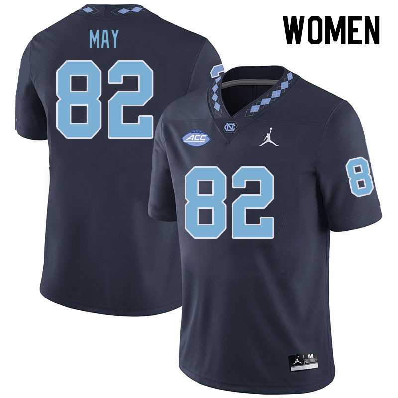 Women #82 Deems May North Carolina Tar Heels College Football Jerseys Stitched-Navy